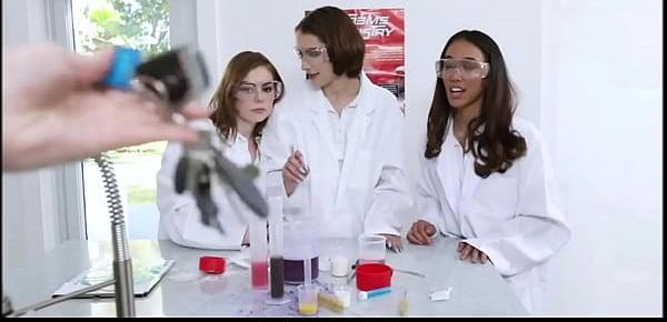  Petite Teen Step Sister Natalie Porkman And Best Friends Aria Skye & Riley Grey Threesome With Step Brother During Science Experiment POV